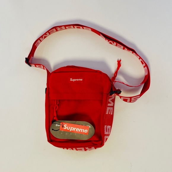 red supreme crossbody bag